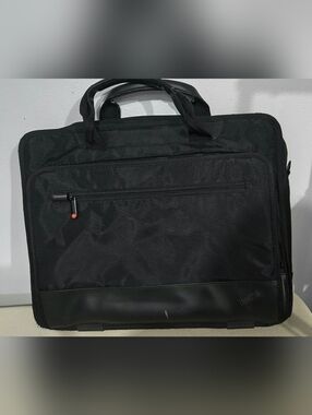Black Laptop Briefcase for Men - Slim Professional Carry Case - ThinkPad